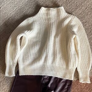 Madewell Size S Cozy Cream Mock Turtleneck Wool-blend Sweater